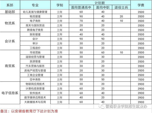 徽商职业学院2020年分类考试招生简章