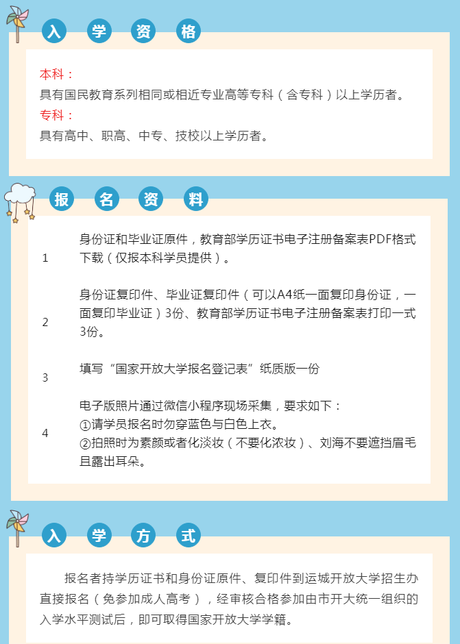 运城盐湖开放大学2023年春季招生简章