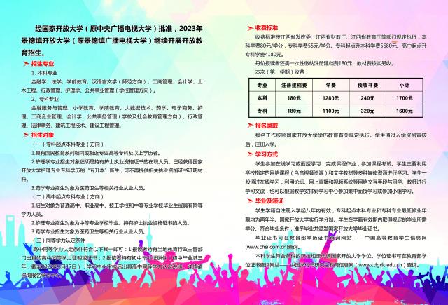 景德镇珠山开放大学2023年春季开放教育招生简章