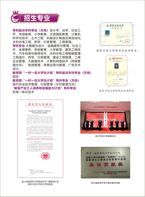 武汉汉阳开放大学2023年春季招生简章