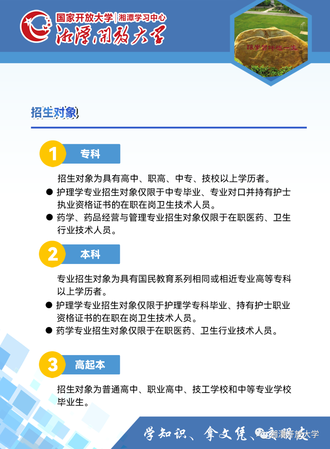 湘潭湘乡开放大学2023年招生简章