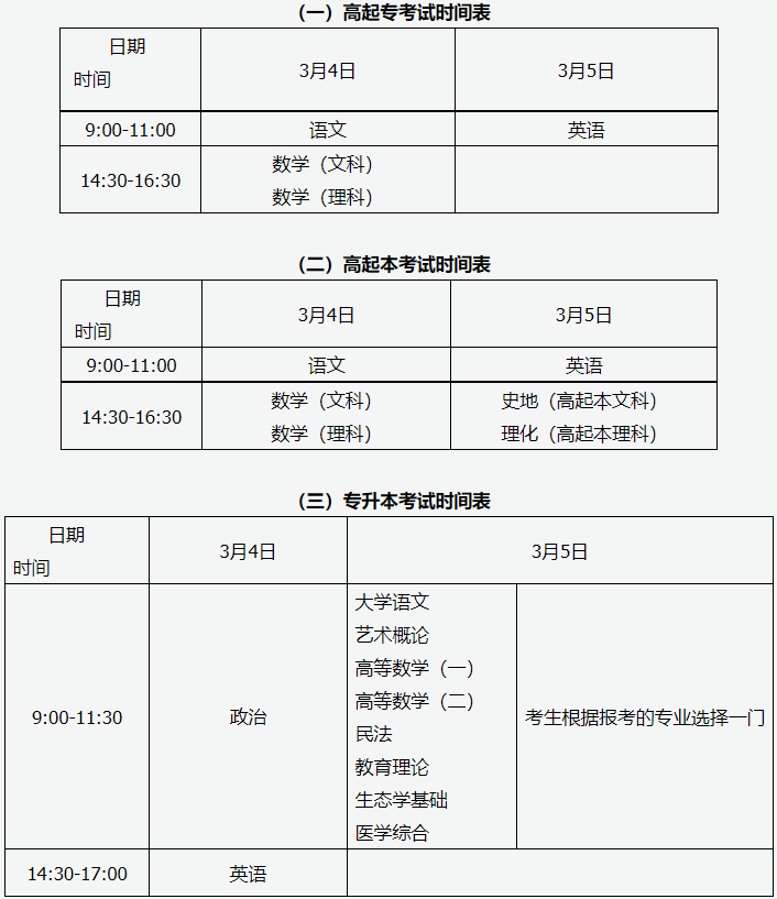关于2022年成人高考(延考)考试时间的公告