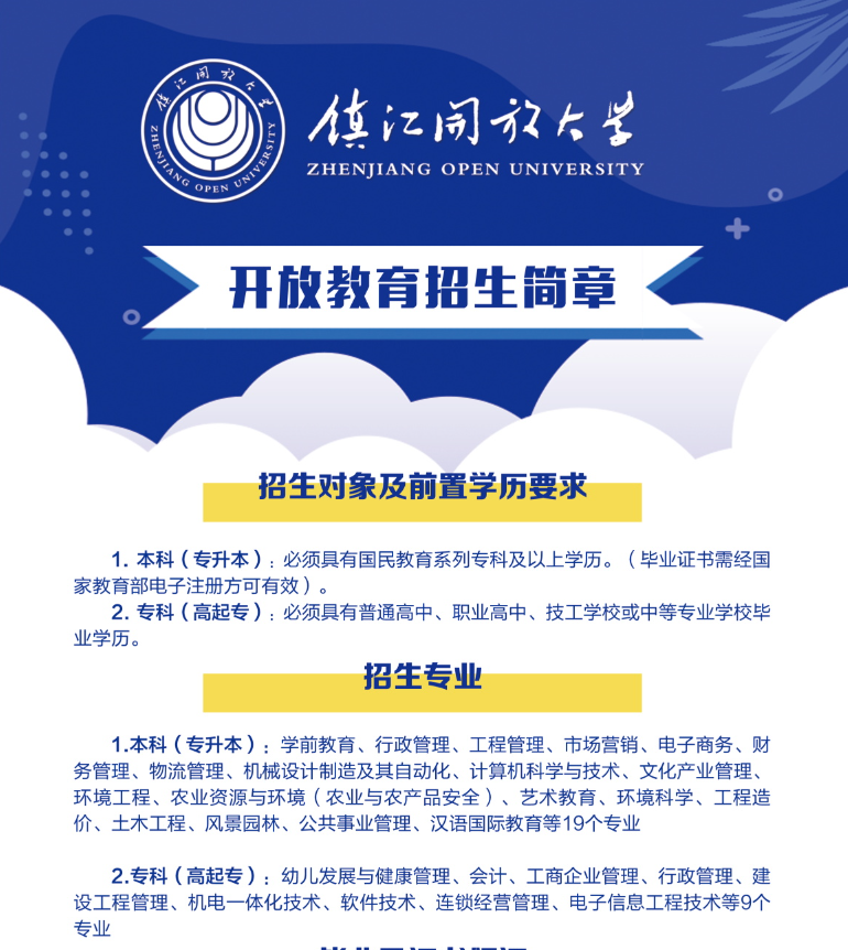 镇江开放大学（丹徒分校）招生简章