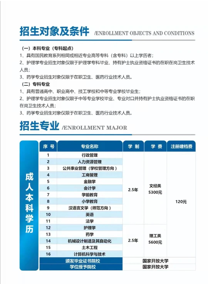 承德开放大学（丰宁分校）2023春季开放教育招生简章