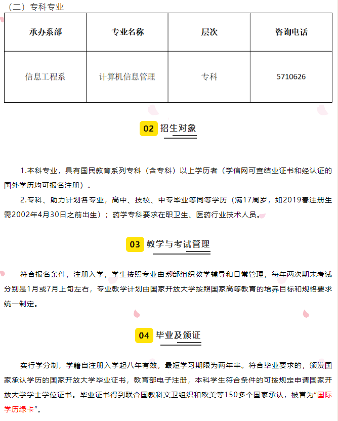 威海开放大学（乳山分校）2022年本科、专科招生简章