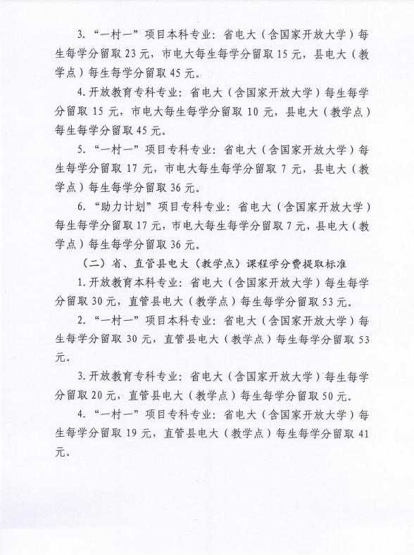 关于全省电大开放教育学生实施网上缴费等相关工作的通知