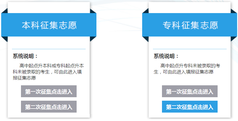 河北省成人高校招生征集志愿填报系统