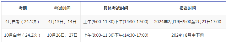 四川高教自考报名时间多久2024？