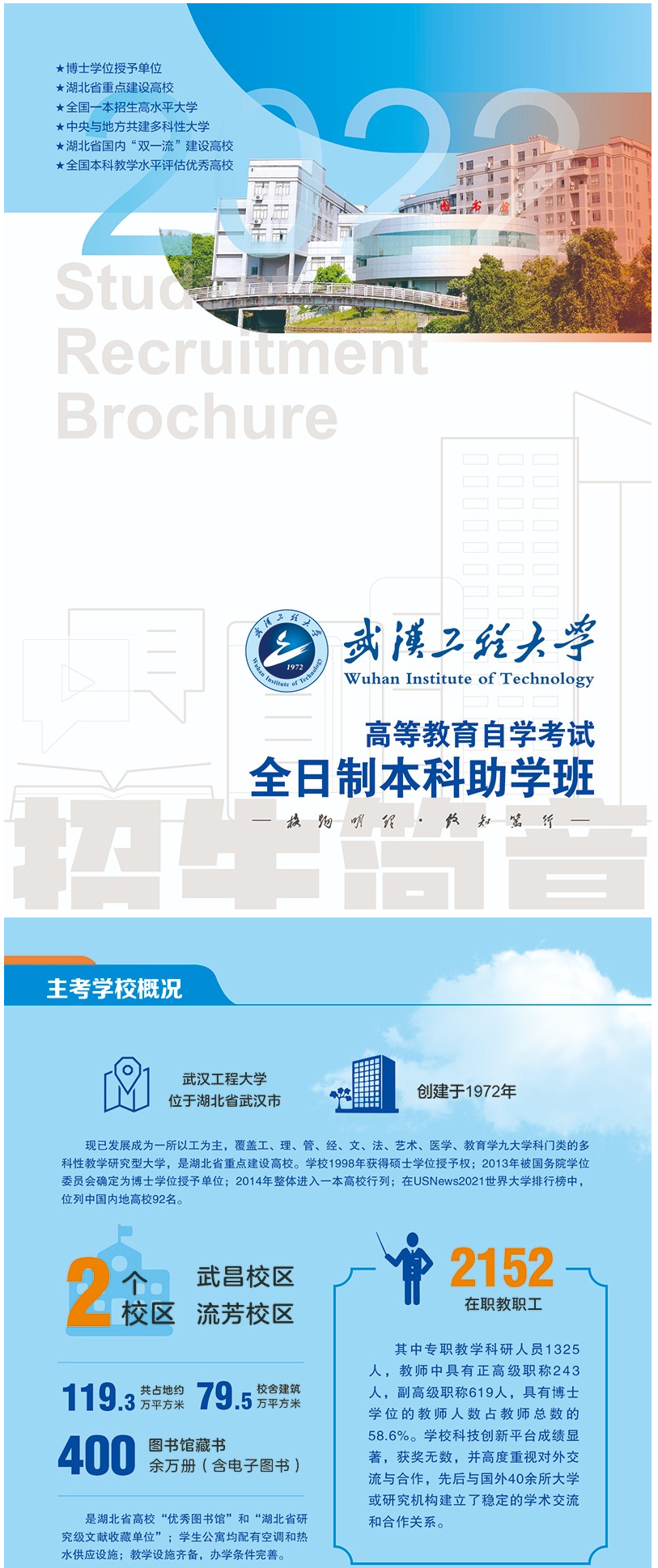 武汉工程大学高等教育自学考试全日制本科助学班