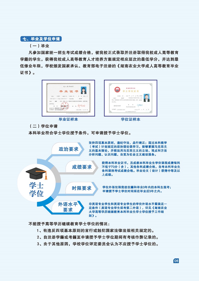 湖南农业大学2022年成人高等教育招生简章