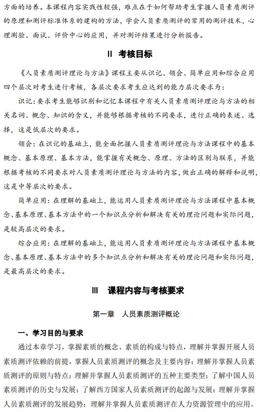 2024年江苏自学考试大纲14112人员素质测评理论与方法（高纲4024）
