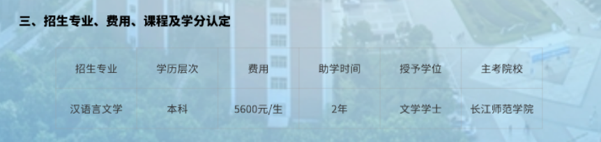 长江师范学院自学考试报名费用是多少? 长江师范学院自学考试报名费用是多少?