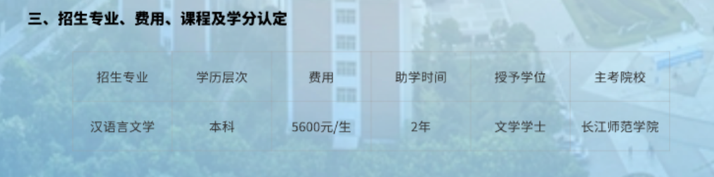 长江师范学院自学考试招生专业有哪些？
