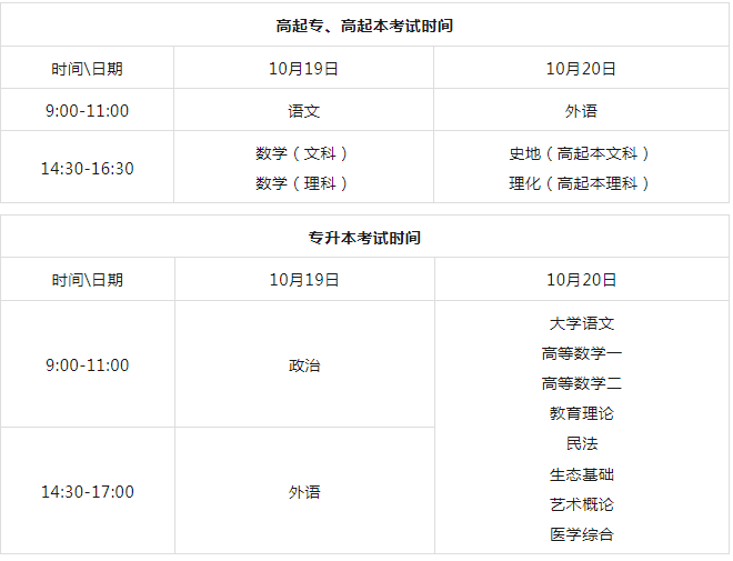 2024年成人高考考试日期是多久？