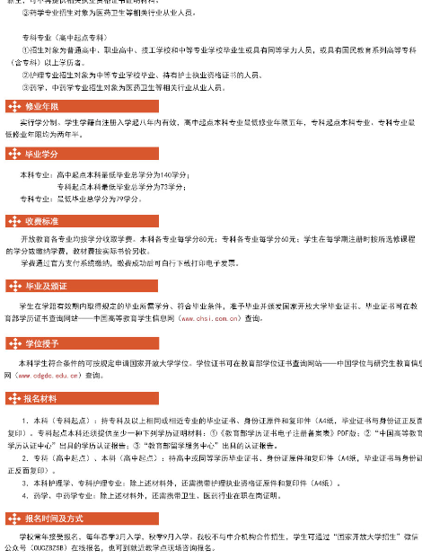 西安开放大学2024年秋季招生简章