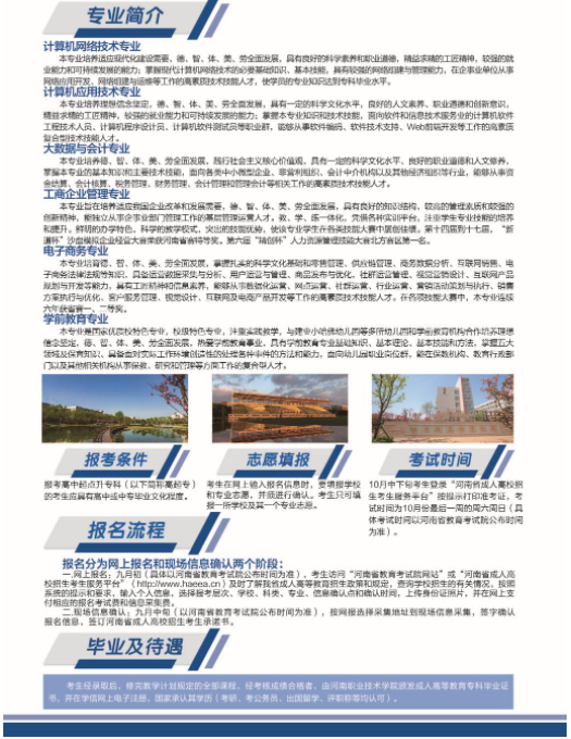 河南职业技术学院2024成人高等教育招生简章
