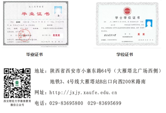 西安财经大学2025年高等学历继续教育招生简章