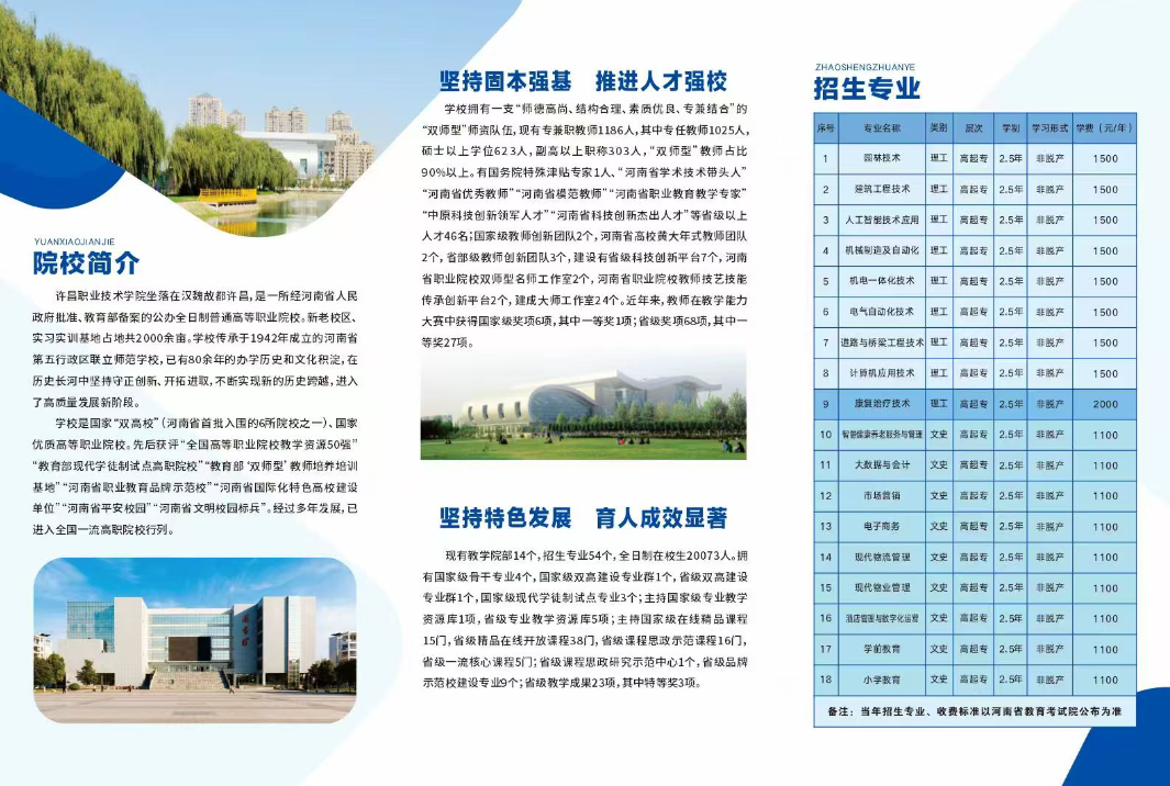 2025年度许昌职业技术学院高等学历继续教育招生简章