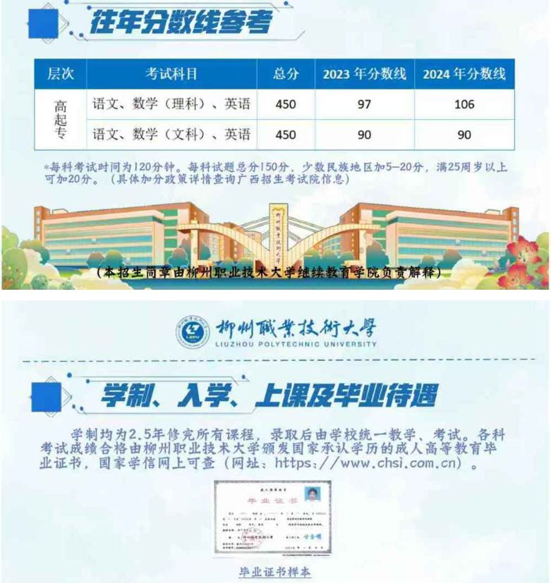 柳州职业技术大学2025年成人高等教育招生简章