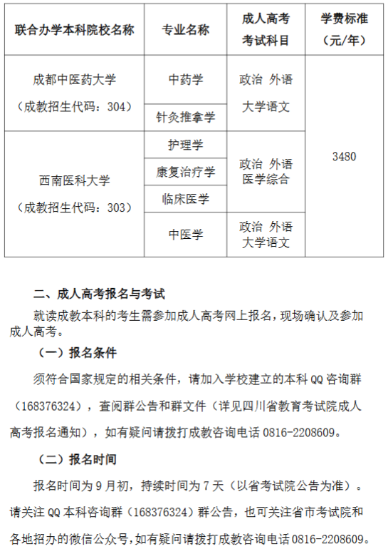 2025年成人高等教育成教本科招生简章