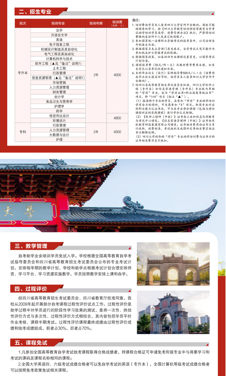 2026春季四川大学高等教育自学考试助学招生简章