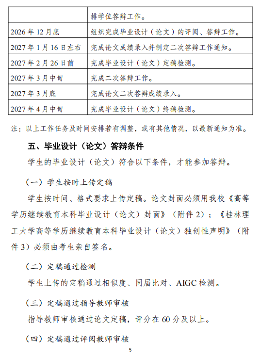 关于做好我校2027届成人高等教育本科学生毕业设计（论文）工作的通知
