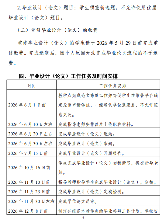 关于做好我校2027届成人高等教育本科学生毕业设计（论文）工作的通知