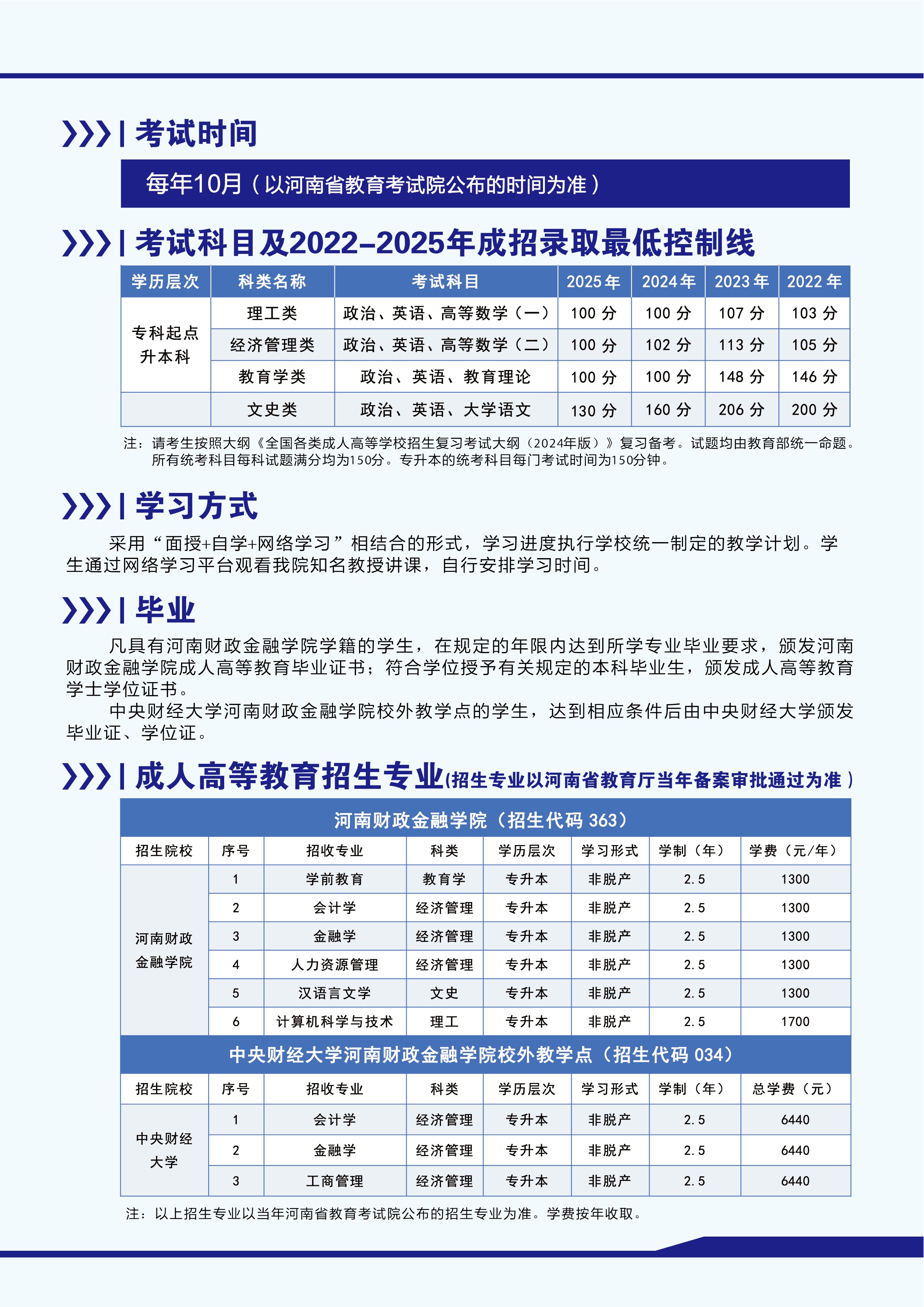 河南财政金融学院2026年高等学历教育招生简章