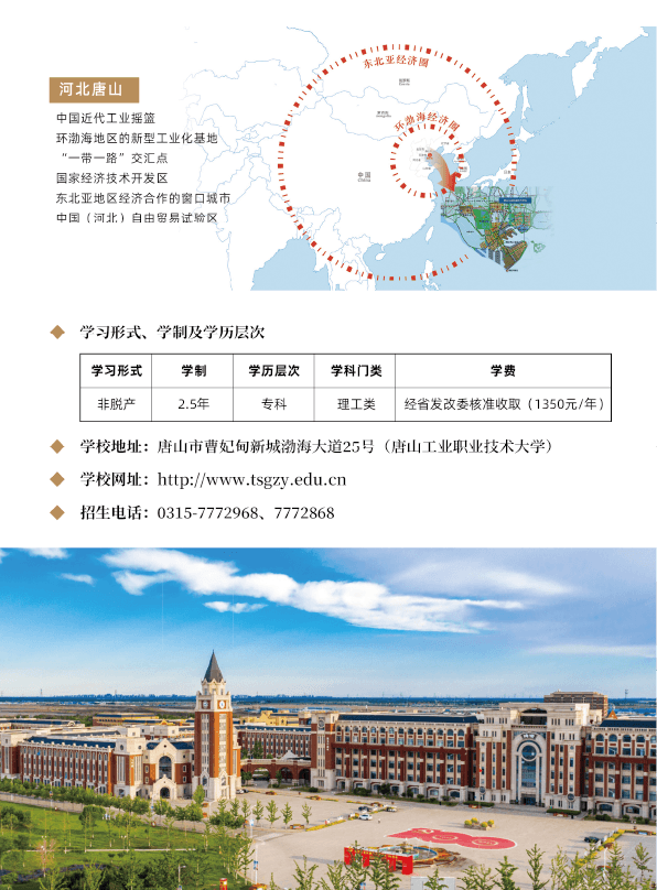 唐山工业职业技术大学成人高等教育2026年招生简章