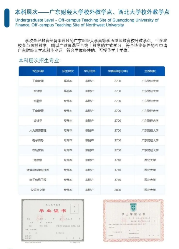 2026年成人高考招生简章（广东工贸高起专、专升本）