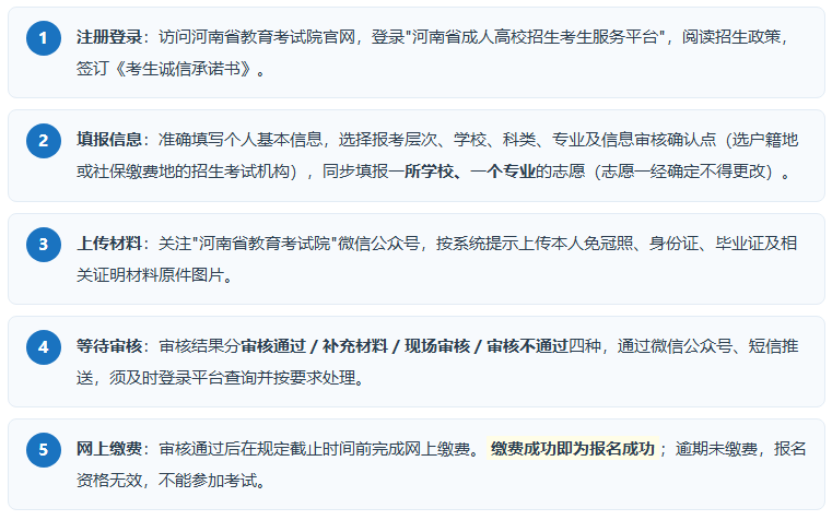 2026河南成人高考报名梳理:时间、条件、流程、费用与材料 2026河南成人高考报名梳理:时间、条件、流程、费用与材料
