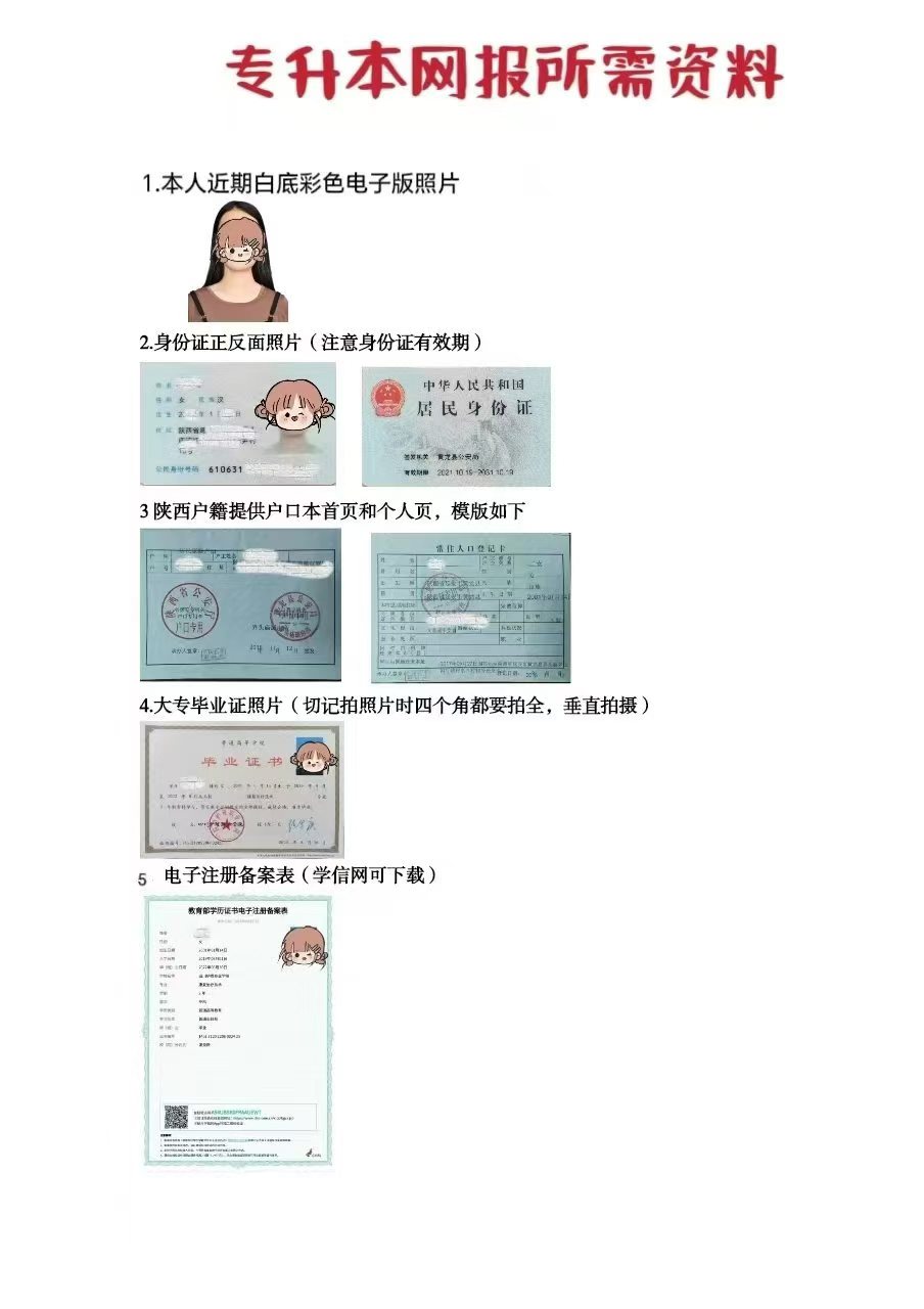 专升本网报所需资料