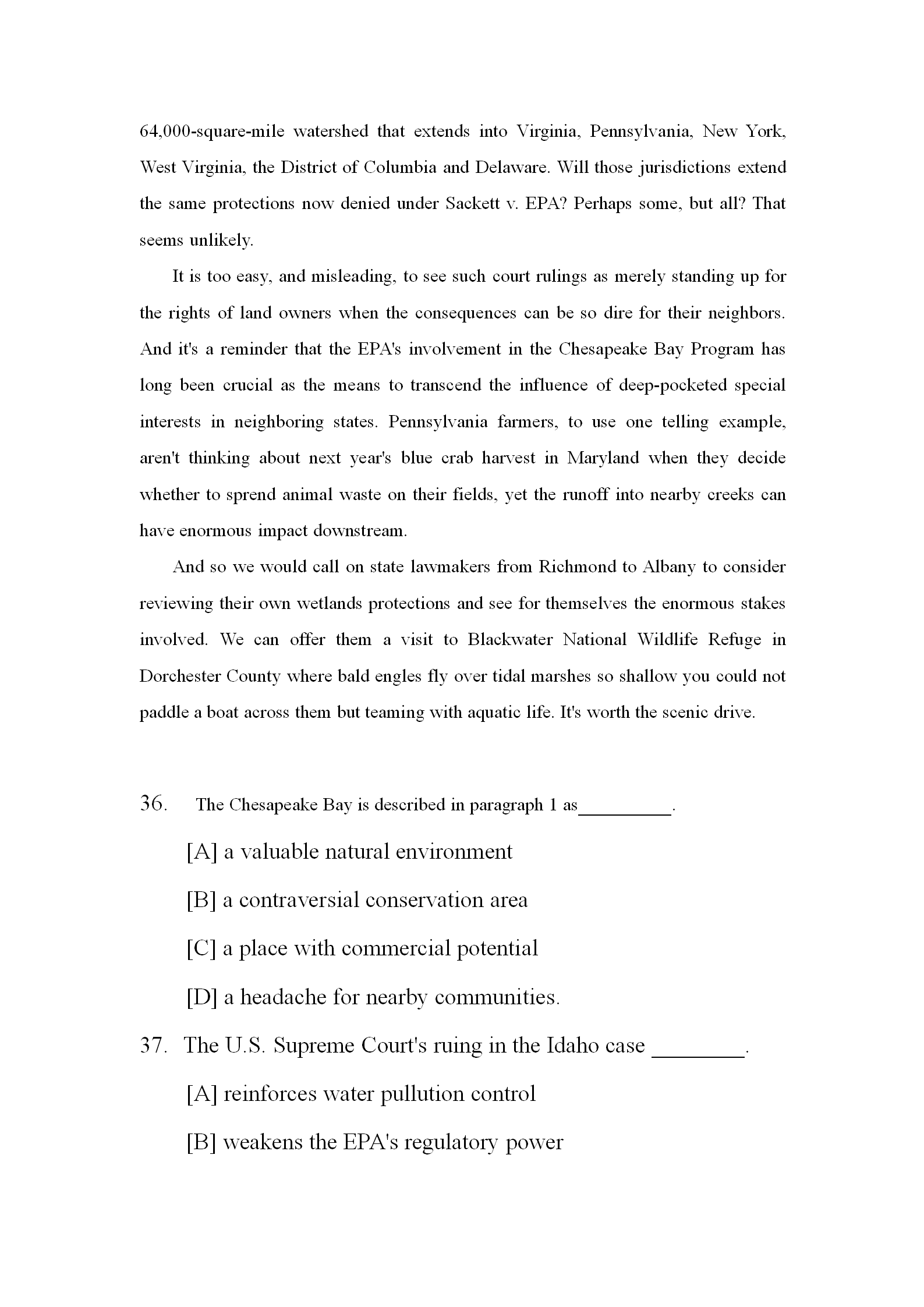 2024年考研英语(一)真题及答案