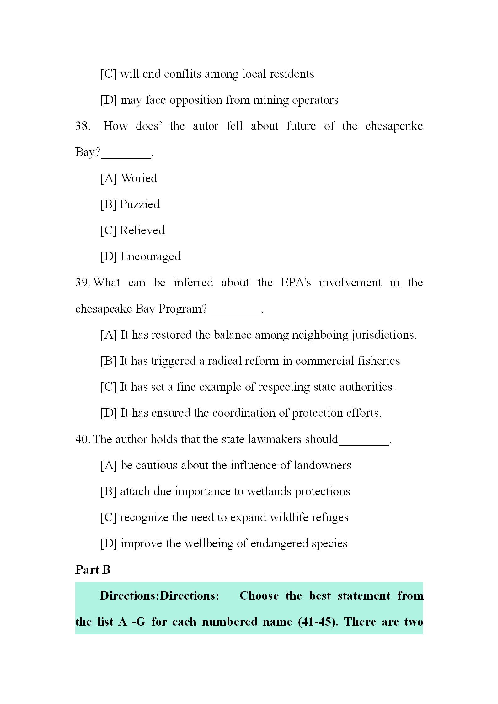 2024年考研英语(一)真题及答案