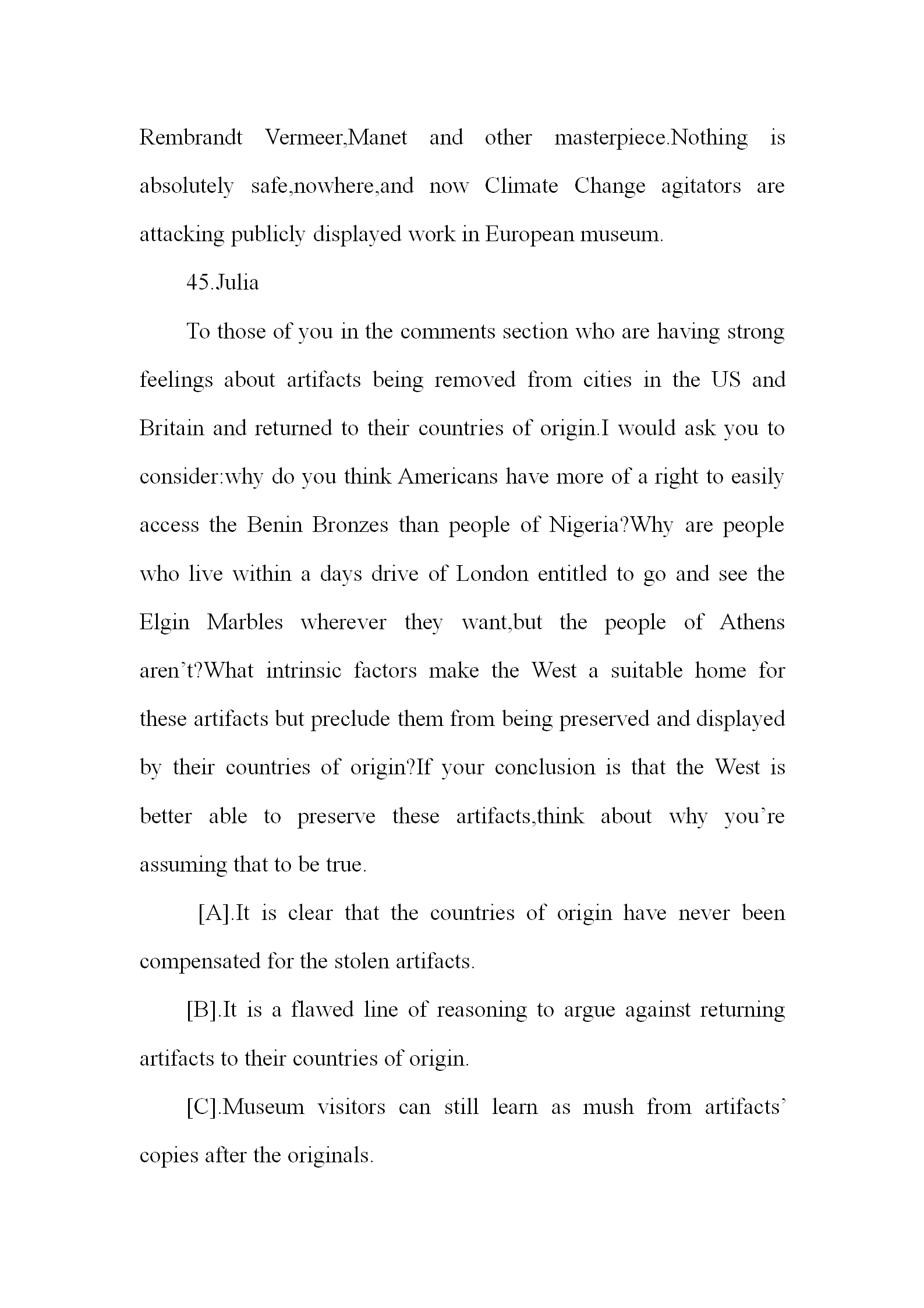 2024年考研英语(一)真题及答案