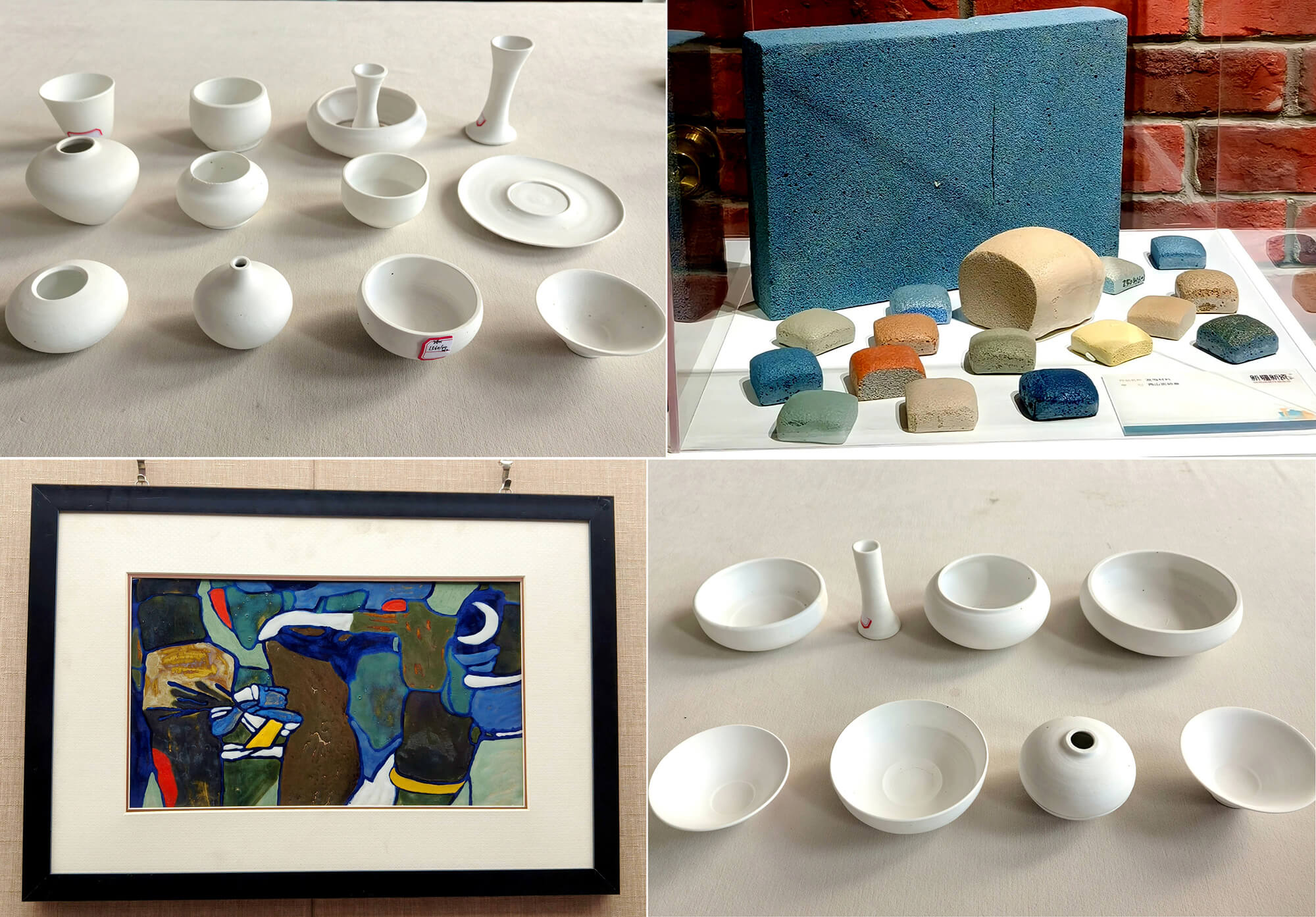 用新疆本土材料研发的高白瓷、发泡瓷和建筑瓷样品(摄影王卓菲)