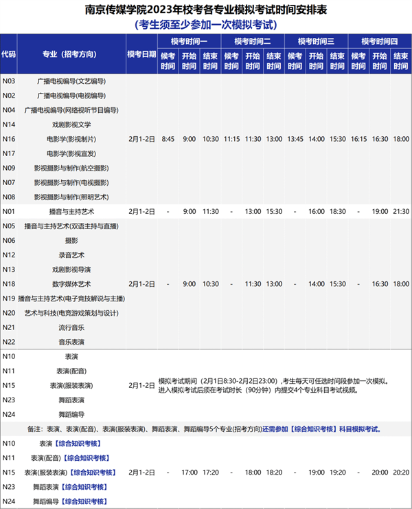2023南京传媒学院校考报名及考试安排 具体日期