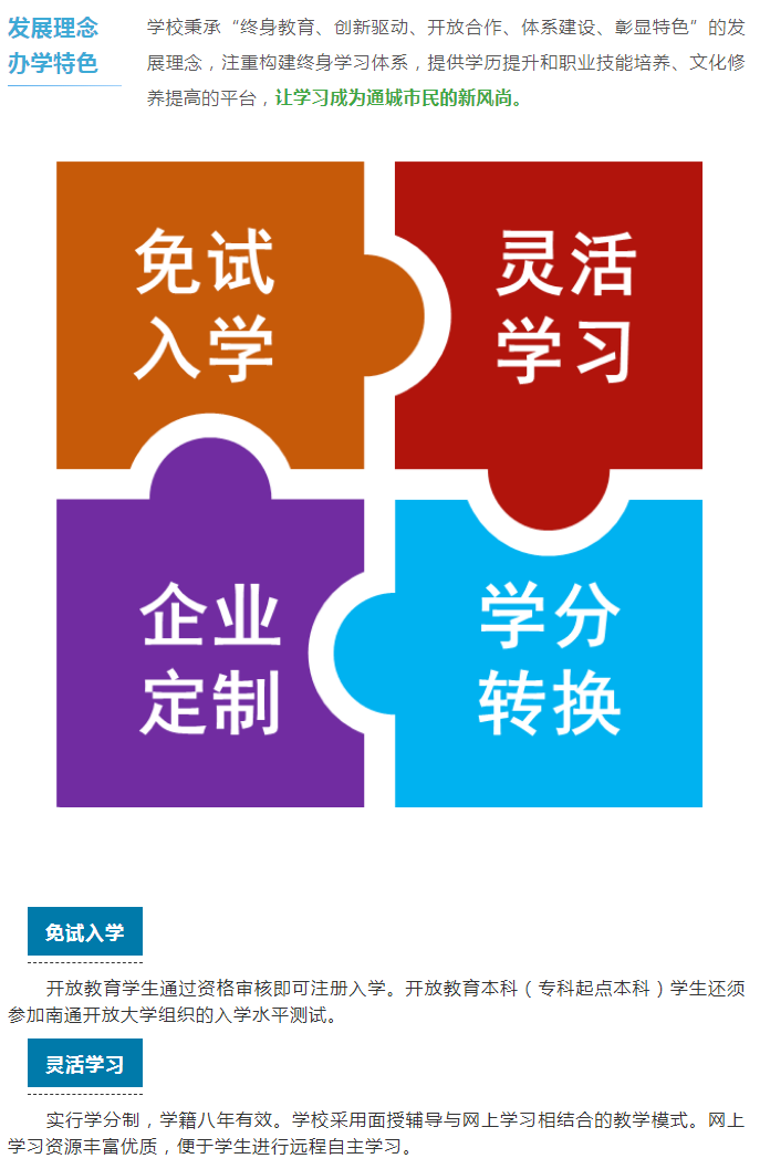 ​南通开放大学（崇川校区）2021秋季招生简章