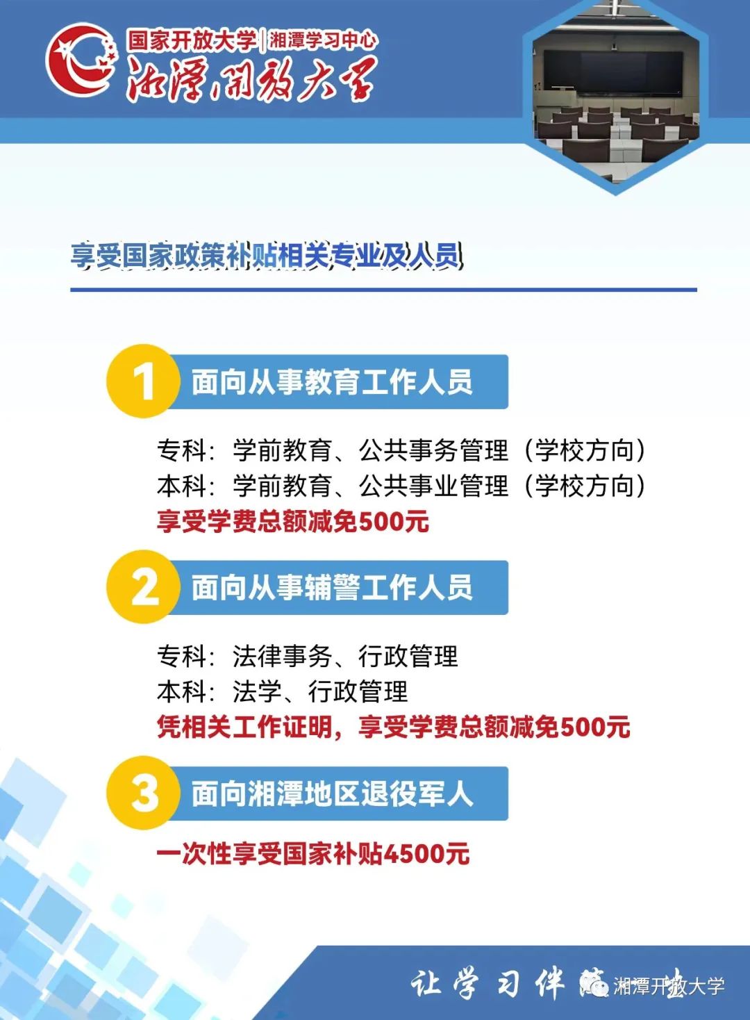湘潭岳塘开放大学2023年招生简章