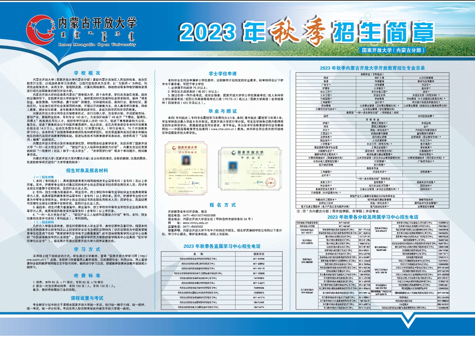 内蒙古土默特左旗开放大学2023年秋季招生简章