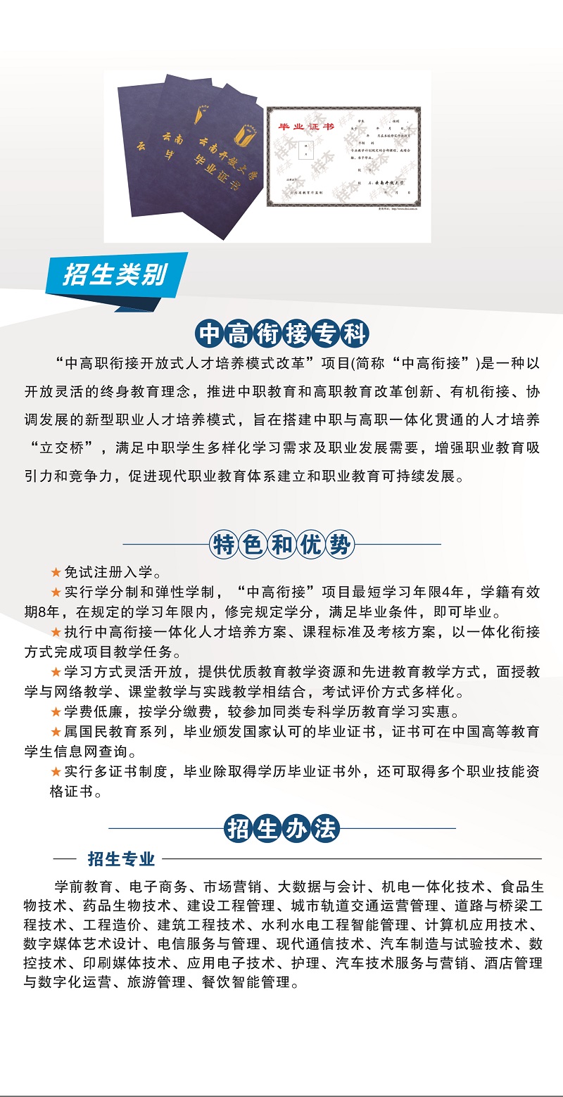 2023年春季云南开放大学招生简章