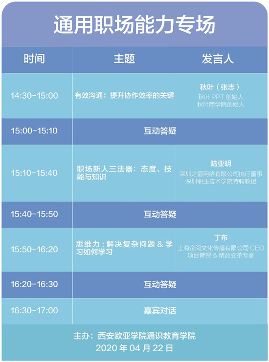 西安欧亚学院通识talk首场|2020应用型大学通识教育系列在线论坛即将