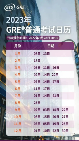 gre考试时间青岛