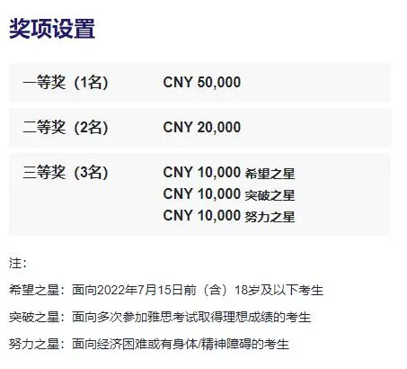 雅思机构奖学金多少钱