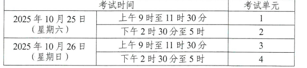 2025年10月湖南省自考考试安排