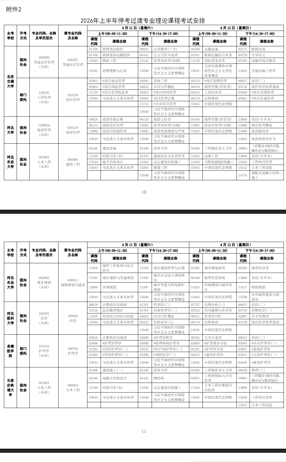 2026年4月河北省自考考试安排